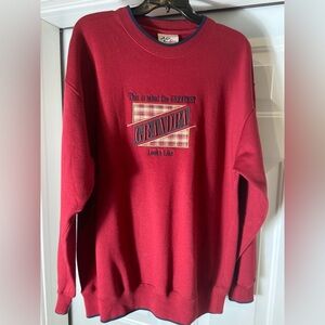 M&C Sport~Personalized For Grandpa~Maroon~Embroidered~Crewneck~Sweatshirt~Size L
